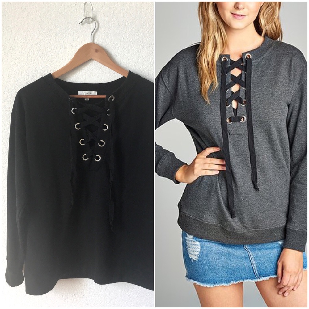 Active USA | Black lace up sweatshirt